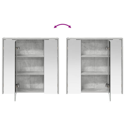 vidaXL Bathroom Mirror Cabinet Concrete Grey 63.5 x 16 x 62.5 cm