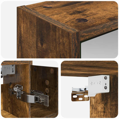 vidaXL Bathroom Mirror Cabinet Smoked Oak 63.5 x 16 x 62.5 cm