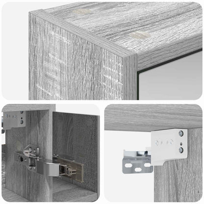 vidaXL Bathroom Mirror Cabinet Grey Sonoma 63.5 x 16 x 62.5 cm