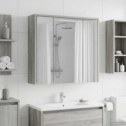 vidaXL Bathroom Mirror Cabinet Grey Sonoma 63.5 x 16 x 62.5 cm