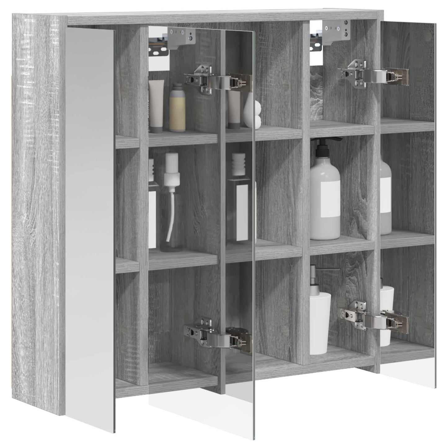 vidaXL Bathroom Mirror Cabinet Grey Sonoma 63.5 x 16 x 62.5 cm
