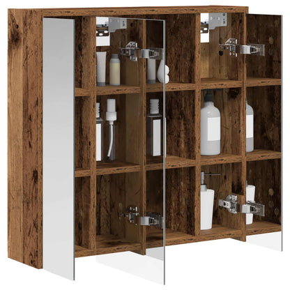 vidaXL Bathroom Mirror Cabinet Old Wood 63.5 x 16 x 62.5 cm