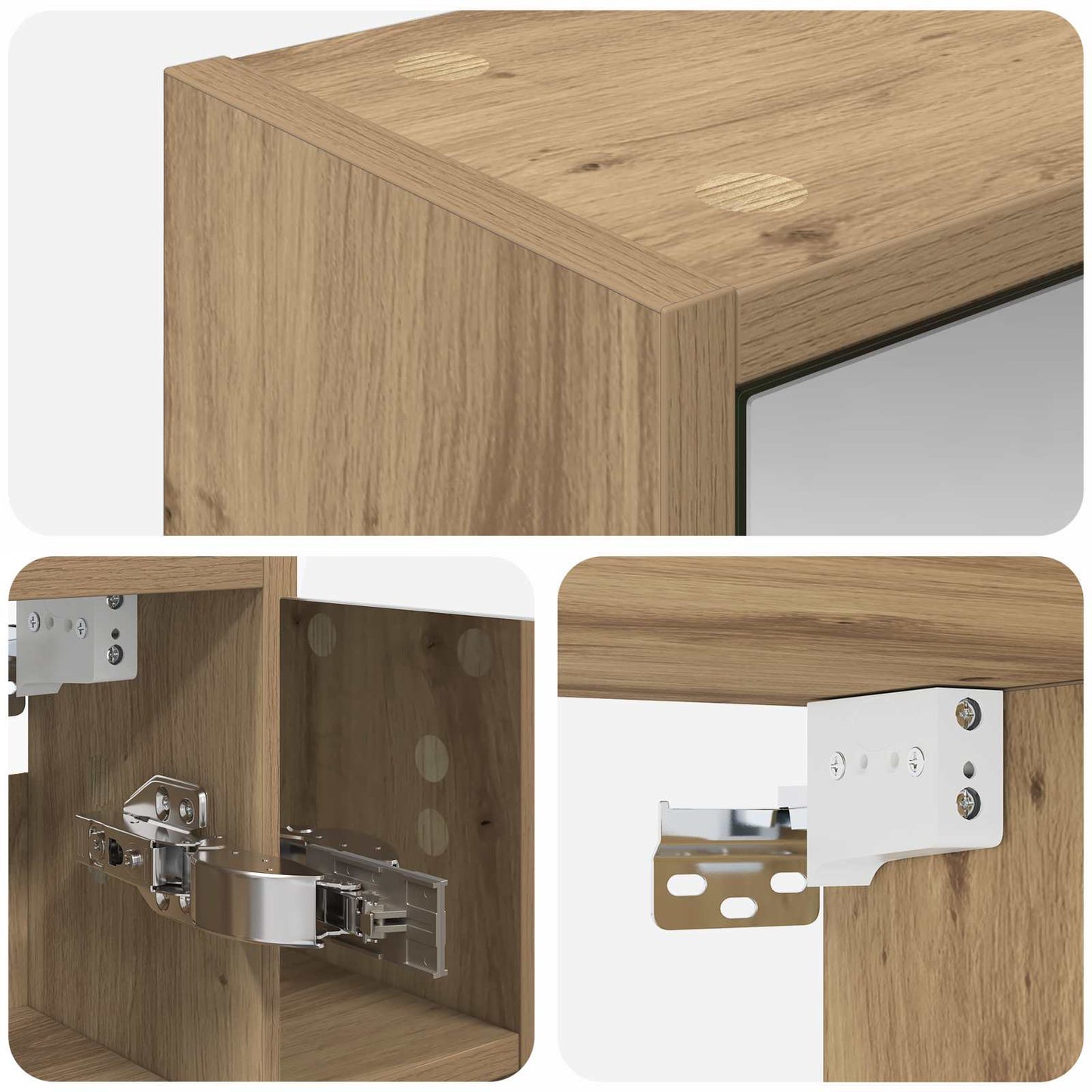vidaXL Bathroom Mirror Cabinet Artisian Oak 63.5 x 16 x 62.5 cm