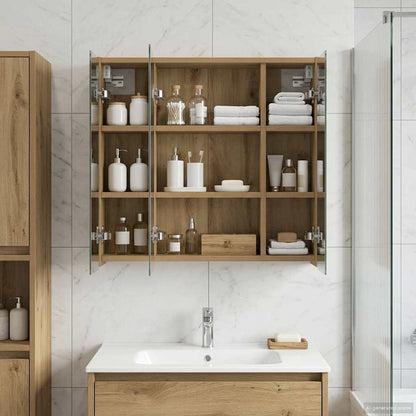 vidaXL Bathroom Mirror Cabinet Artisian Oak 63.5 x 16 x 62.5 cm