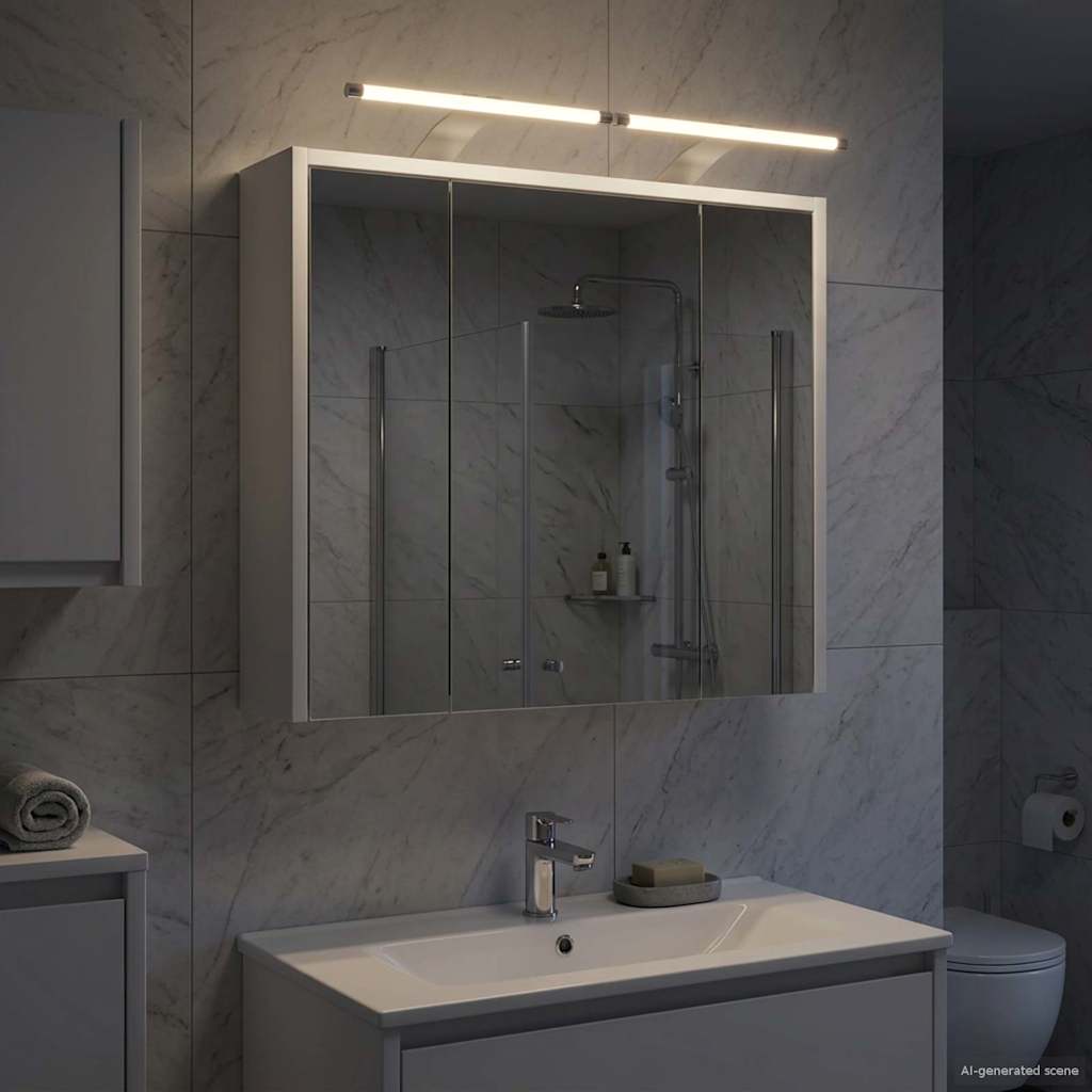 vidaXL Bathroom Mirror Cabinet White 63.5 x 16 x 62.5 cm
