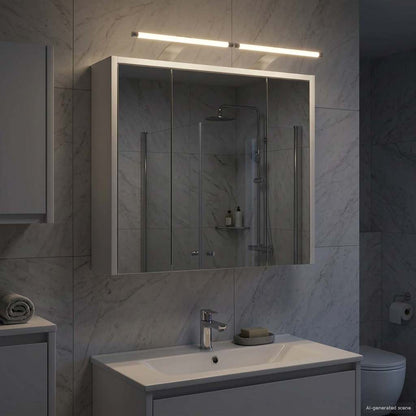 vidaXL Bathroom Mirror Cabinet White 63.5 x 16 x 62.5 cm