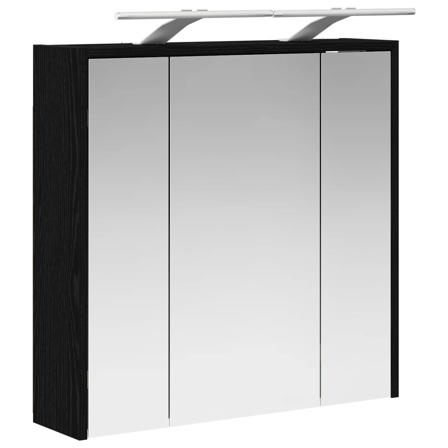 vidaXL Bathroom Mirror Cabinet Black Oak 63.5 x 16 x 62.5 cm