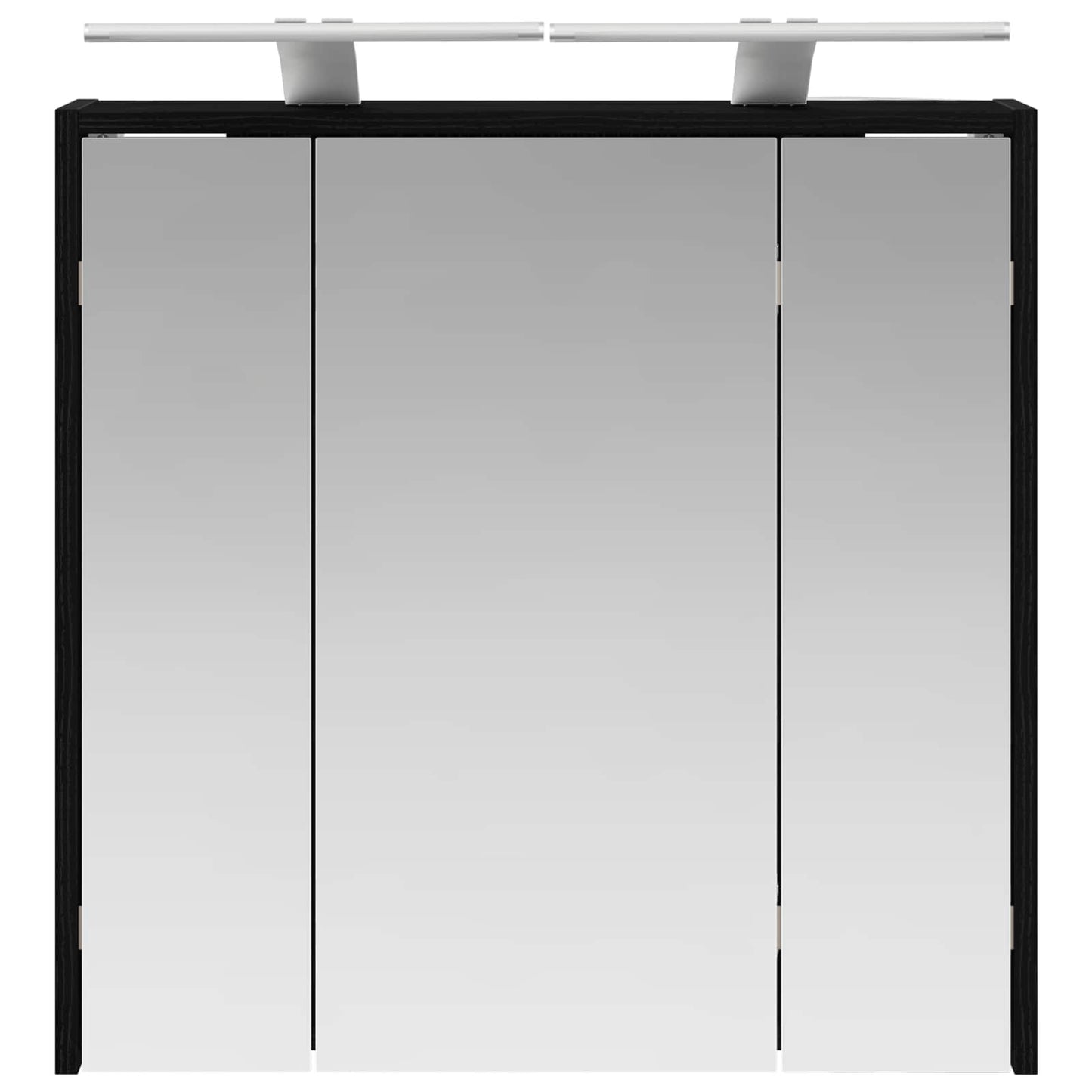 vidaXL Bathroom Mirror Cabinet Black Oak 63.5 x 16 x 62.5 cm