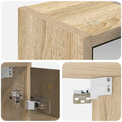 vidaXL Bathroom Mirror Cabinet Sonoma Oak 63.5 x 16 x 62.5 cm