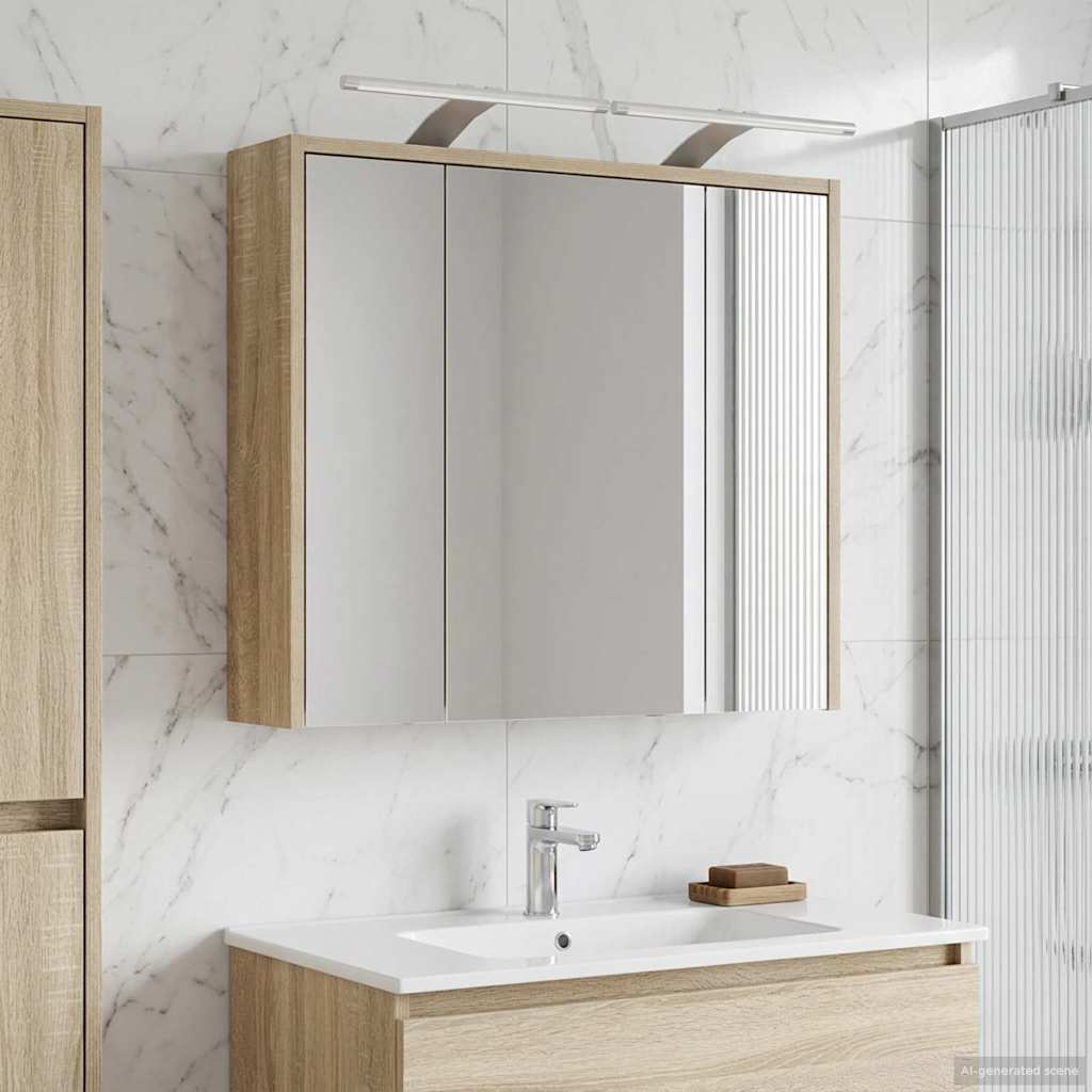 vidaXL Bathroom Mirror Cabinet Sonoma Oak 63.5 x 16 x 62.5 cm