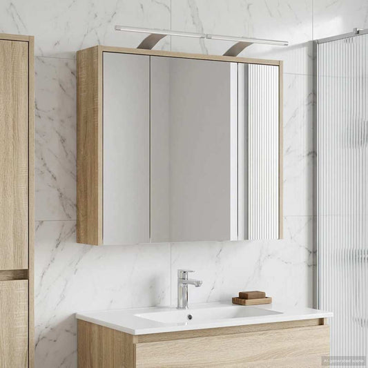 vidaXL Bathroom Mirror Cabinet Sonoma Oak 63.5 x 16 x 62.5 cm