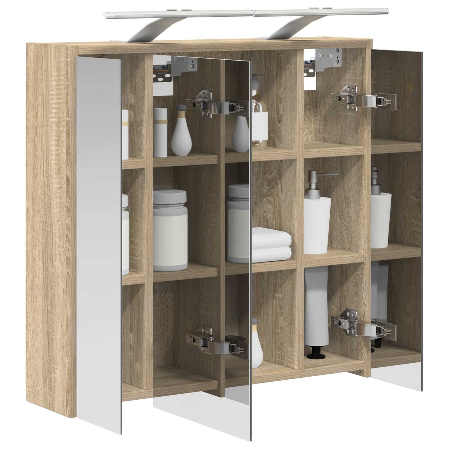 vidaXL Bathroom Mirror Cabinet Sonoma Oak 63.5 x 16 x 62.5 cm