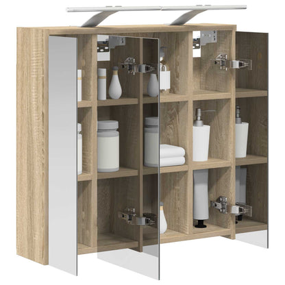 vidaXL Bathroom Mirror Cabinet Sonoma Oak 63.5 x 16 x 62.5 cm