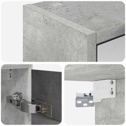 vidaXL Bathroom Mirror Cabinet Concrete Grey 63.5 x 16 x 62.5 cm