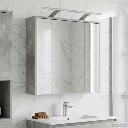 vidaXL Bathroom Mirror Cabinet Concrete Grey 63.5 x 16 x 62.5 cm