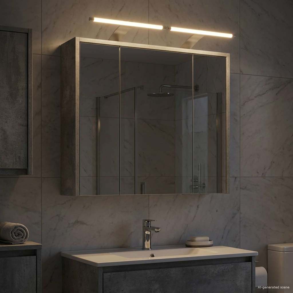 vidaXL Bathroom Mirror Cabinet Concrete Grey 63.5 x 16 x 62.5 cm