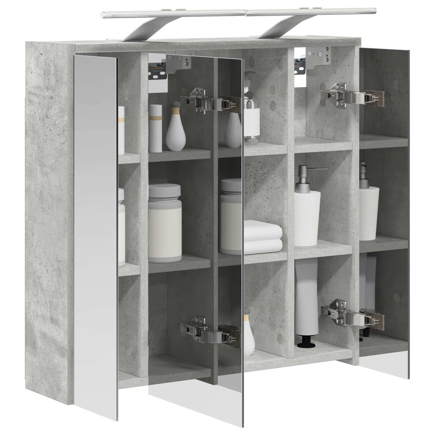 vidaXL Bathroom Mirror Cabinet Concrete Grey 63.5 x 16 x 62.5 cm