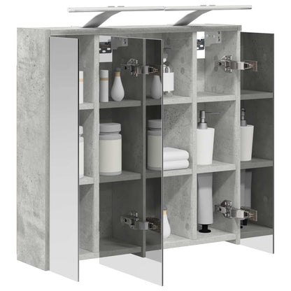 vidaXL Bathroom Mirror Cabinet Concrete Grey 63.5 x 16 x 62.5 cm
