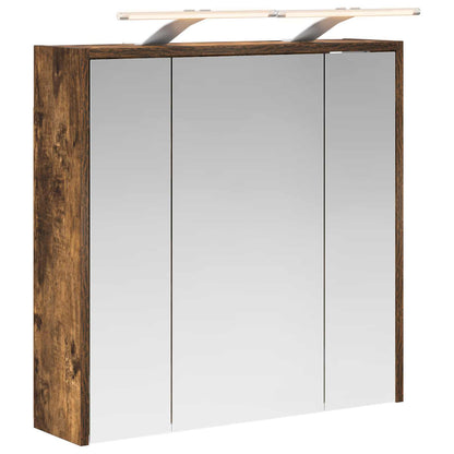 vidaXL Bathroom Mirror Cabinet Smoked Oak 63.5 x 16 x 62.5 cm