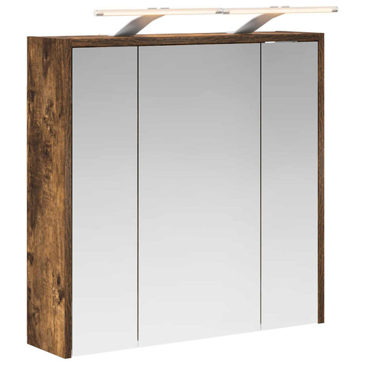 vidaXL Bathroom Mirror Cabinet Smoked Oak 63.5 x 16 x 62.5 cm