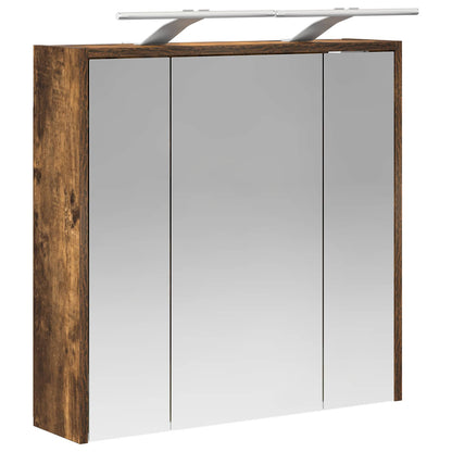 vidaXL Bathroom Mirror Cabinet Smoked Oak 63.5 x 16 x 62.5 cm