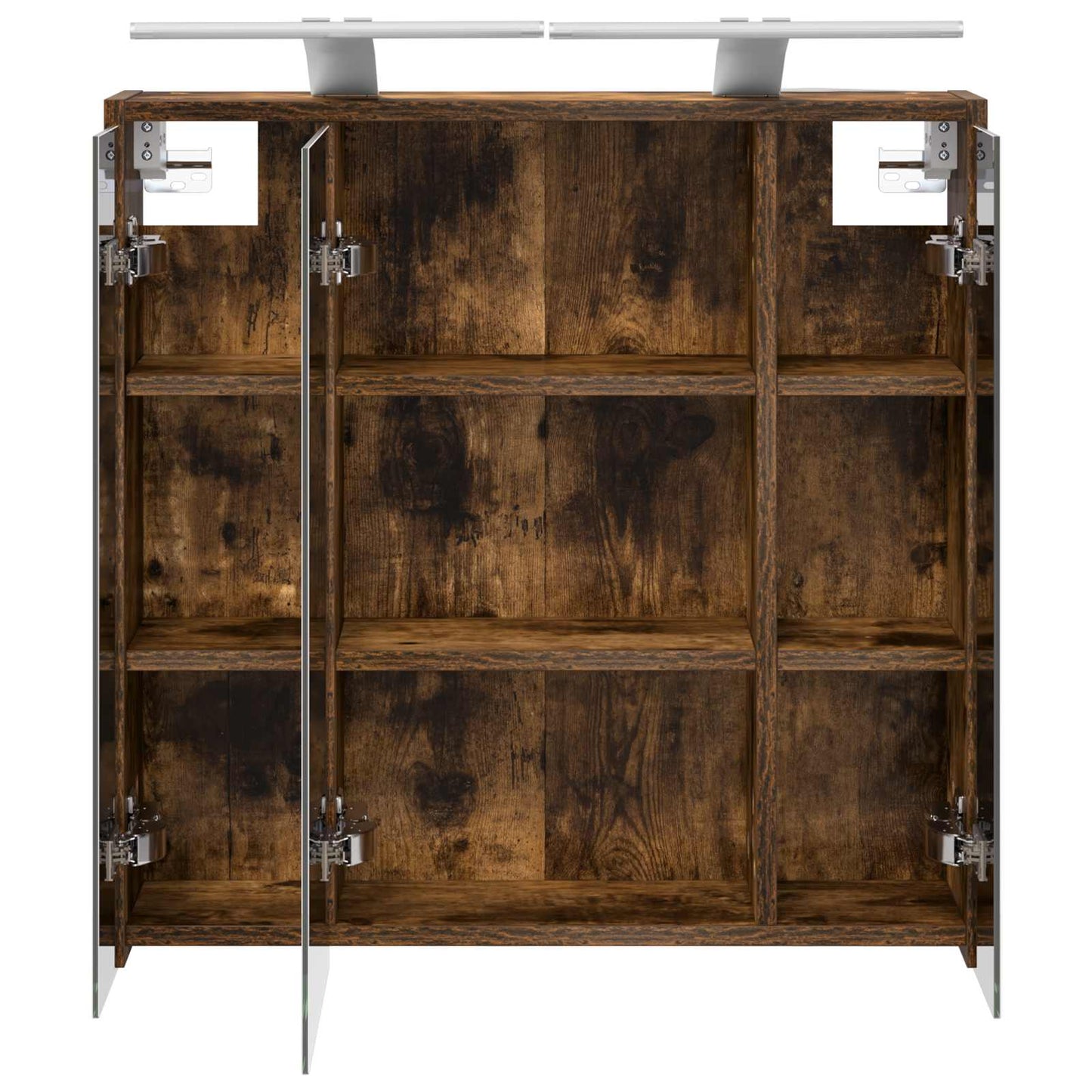 vidaXL Bathroom Mirror Cabinet Smoked Oak 63.5 x 16 x 62.5 cm