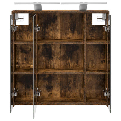 vidaXL Bathroom Mirror Cabinet Smoked Oak 63.5 x 16 x 62.5 cm