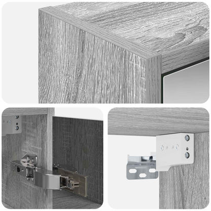 vidaXL Bathroom Mirror Cabinet Grey Sonoma 63.5 x 16 x 62.5 cm