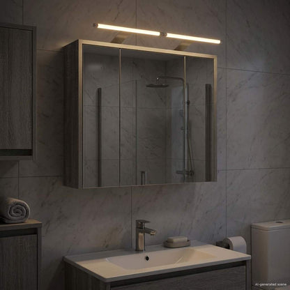 vidaXL Bathroom Mirror Cabinet Grey Sonoma 63.5 x 16 x 62.5 cm
