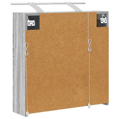 vidaXL Bathroom Mirror Cabinet Grey Sonoma 63.5 x 16 x 62.5 cm