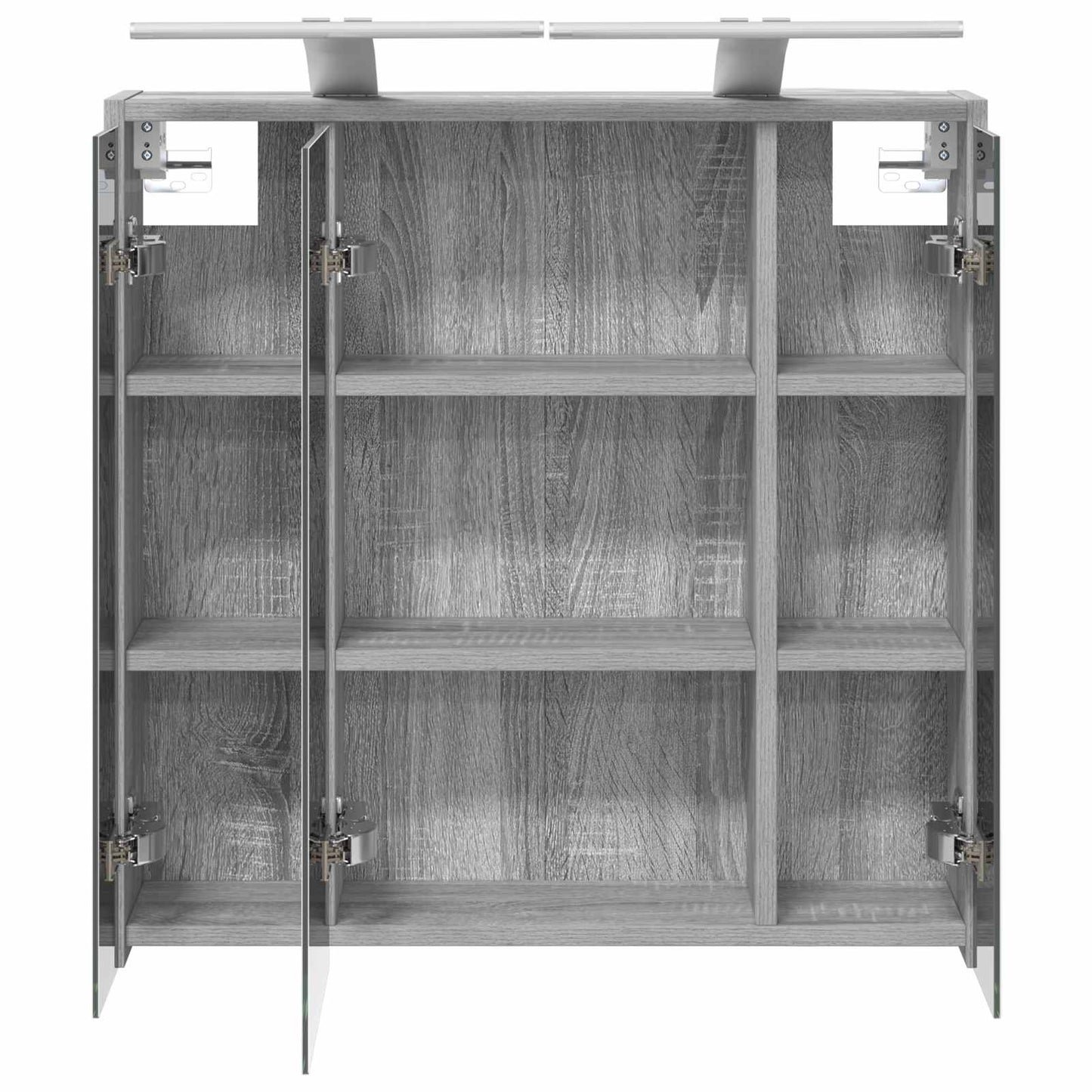 vidaXL Bathroom Mirror Cabinet Grey Sonoma 63.5 x 16 x 62.5 cm