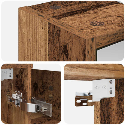 vidaXL Bathroom Mirror Cabinet Old Wood 63.5 x 16 x 62.5 cm