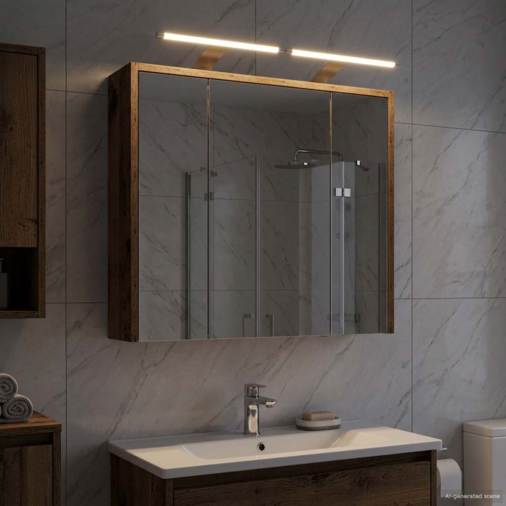 vidaXL Bathroom Mirror Cabinet Old Wood 63.5 x 16 x 62.5 cm