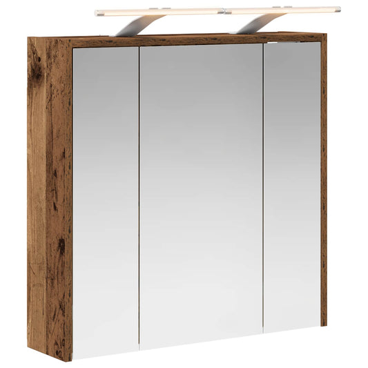 vidaXL Bathroom Mirror Cabinet Old Wood 63.5 x 16 x 62.5 cm