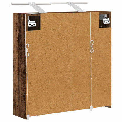 vidaXL Bathroom Mirror Cabinet Old Wood 63.5 x 16 x 62.5 cm