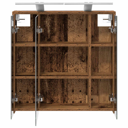 vidaXL Bathroom Mirror Cabinet Old Wood 63.5 x 16 x 62.5 cm