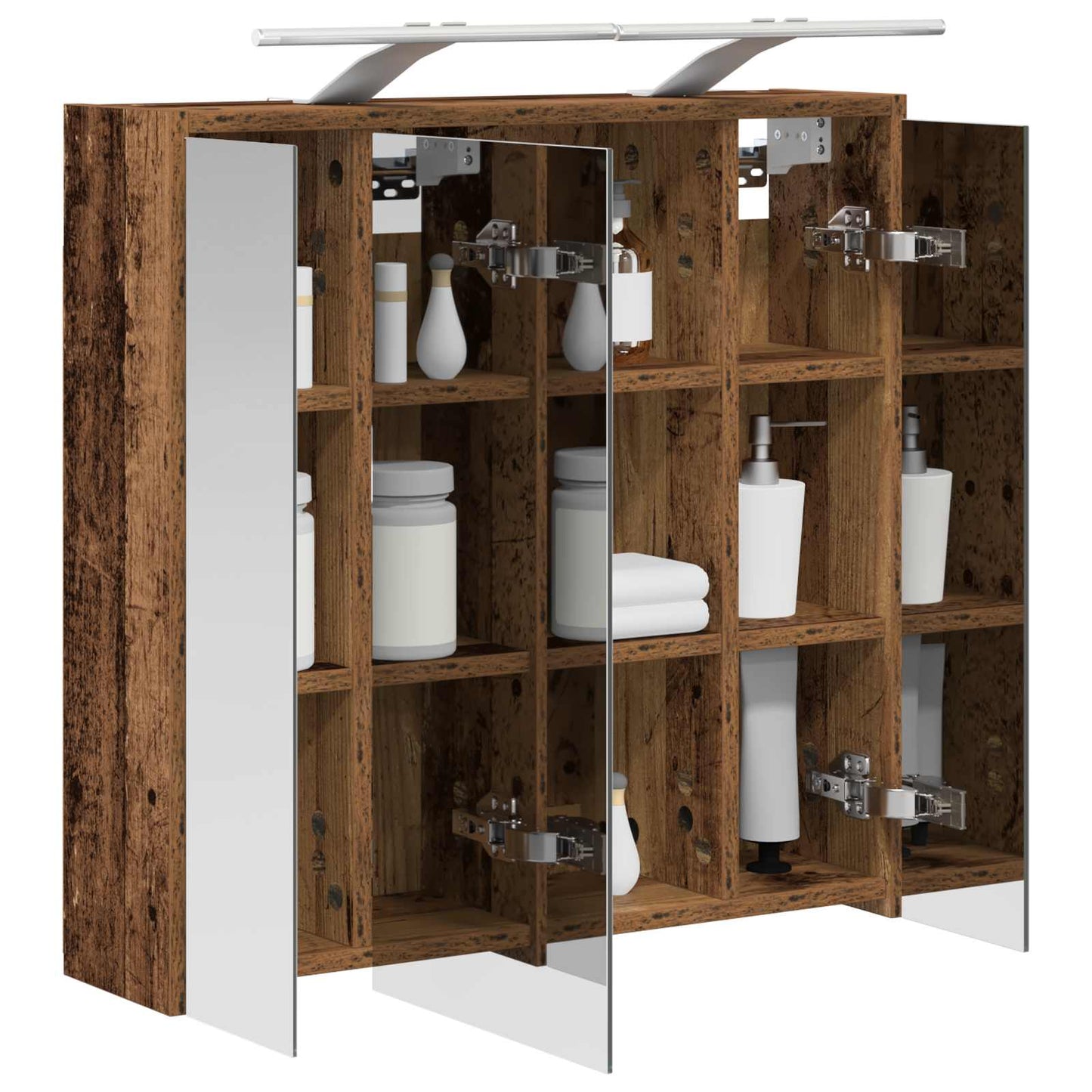 vidaXL Bathroom Mirror Cabinet Old Wood 63.5 x 16 x 62.5 cm