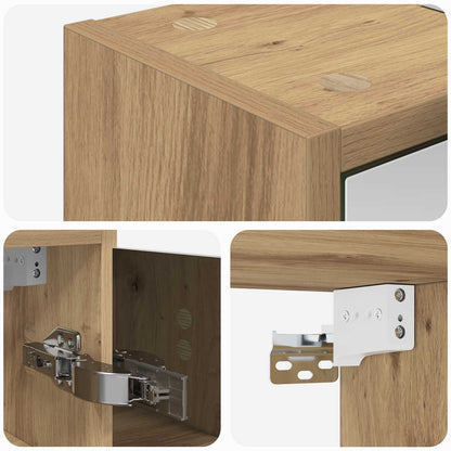 vidaXL Bathroom Mirror Cabinet Artisian Oak 63.5 x 16 x 62.5 cm