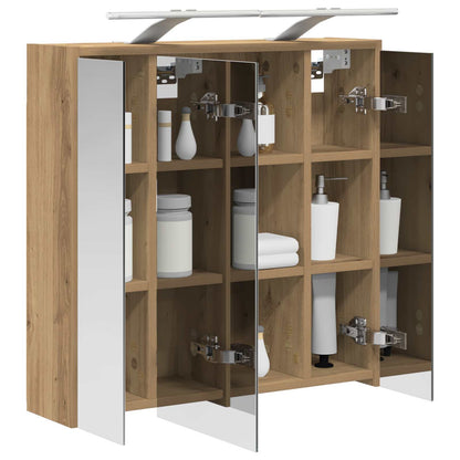 vidaXL Bathroom Mirror Cabinet Artisian Oak 63.5 x 16 x 62.5 cm