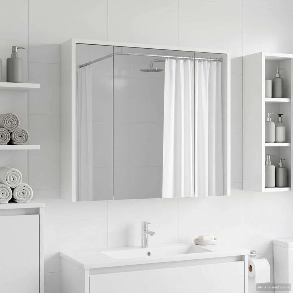 vidaXL Bathroom Mirror Cabinet White 73.5 x 16 x 62.5 cm