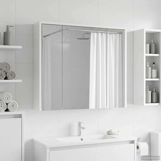 vidaXL Bathroom Mirror Cabinet White 73.5 x 16 x 62.5 cm