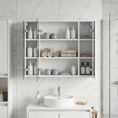 vidaXL Bathroom Mirror Cabinet White 73.5 x 16 x 62.5 cm