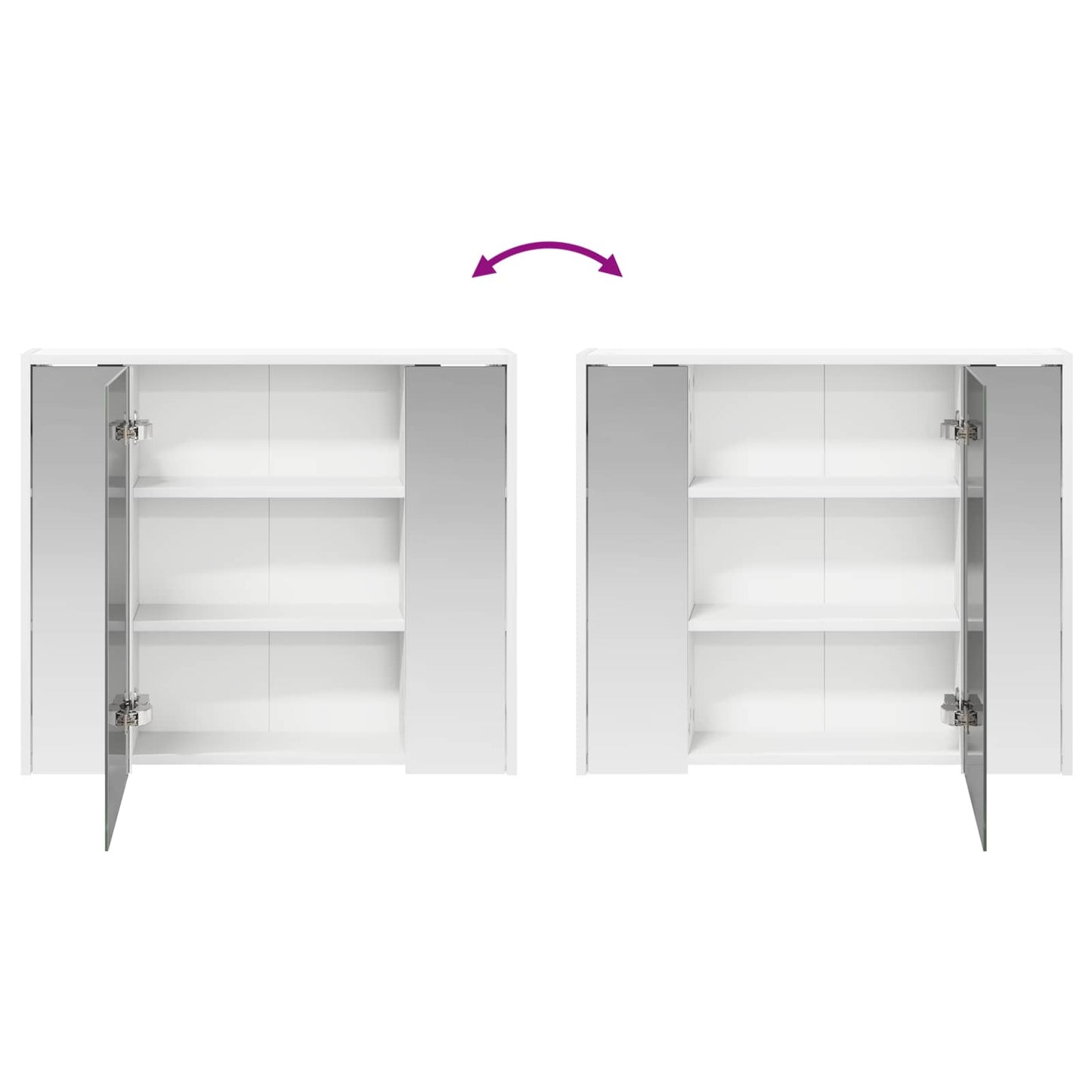 vidaXL Bathroom Mirror Cabinet White 73.5 x 16 x 62.5 cm