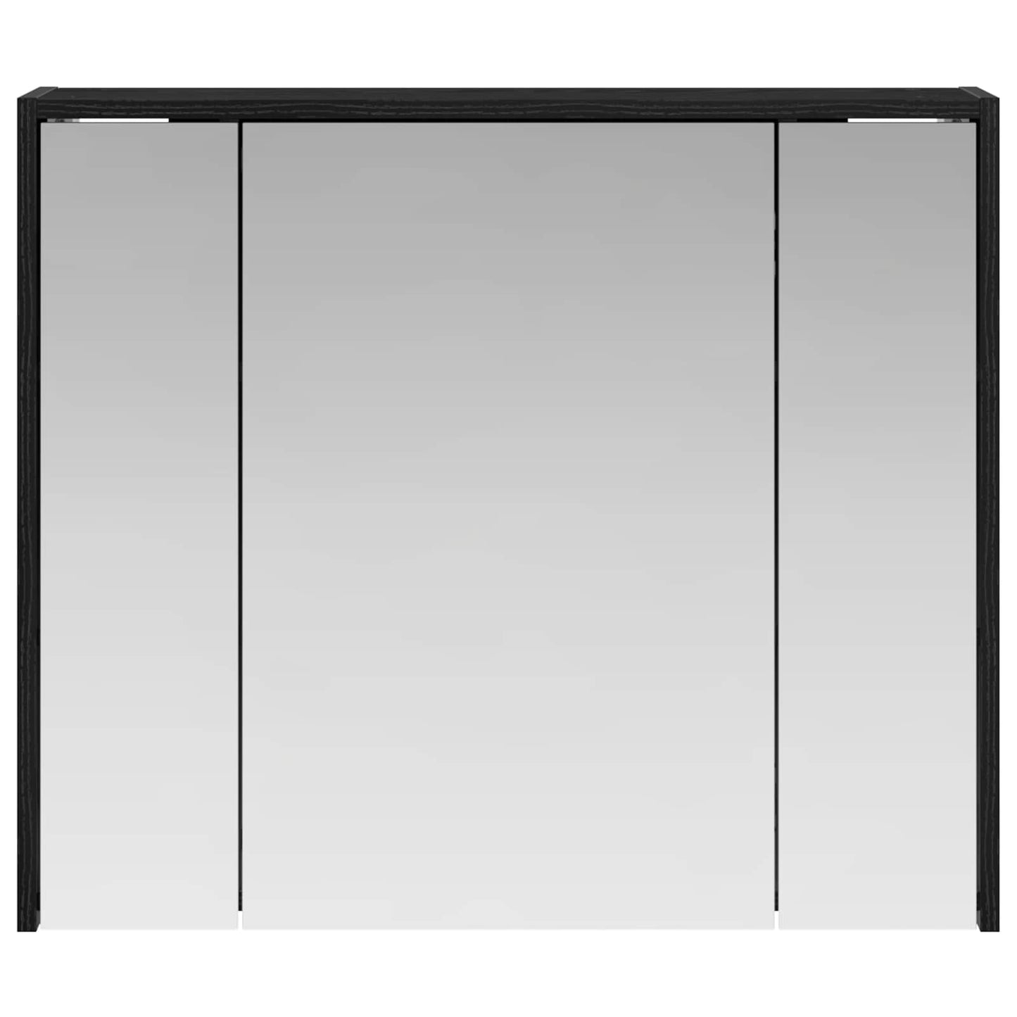 vidaXL Bathroom Mirror Cabinet Black Oak 73.5 x 16 x 62.5 cm