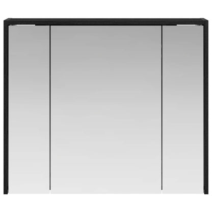 vidaXL Bathroom Mirror Cabinet Black Oak 73.5 x 16 x 62.5 cm