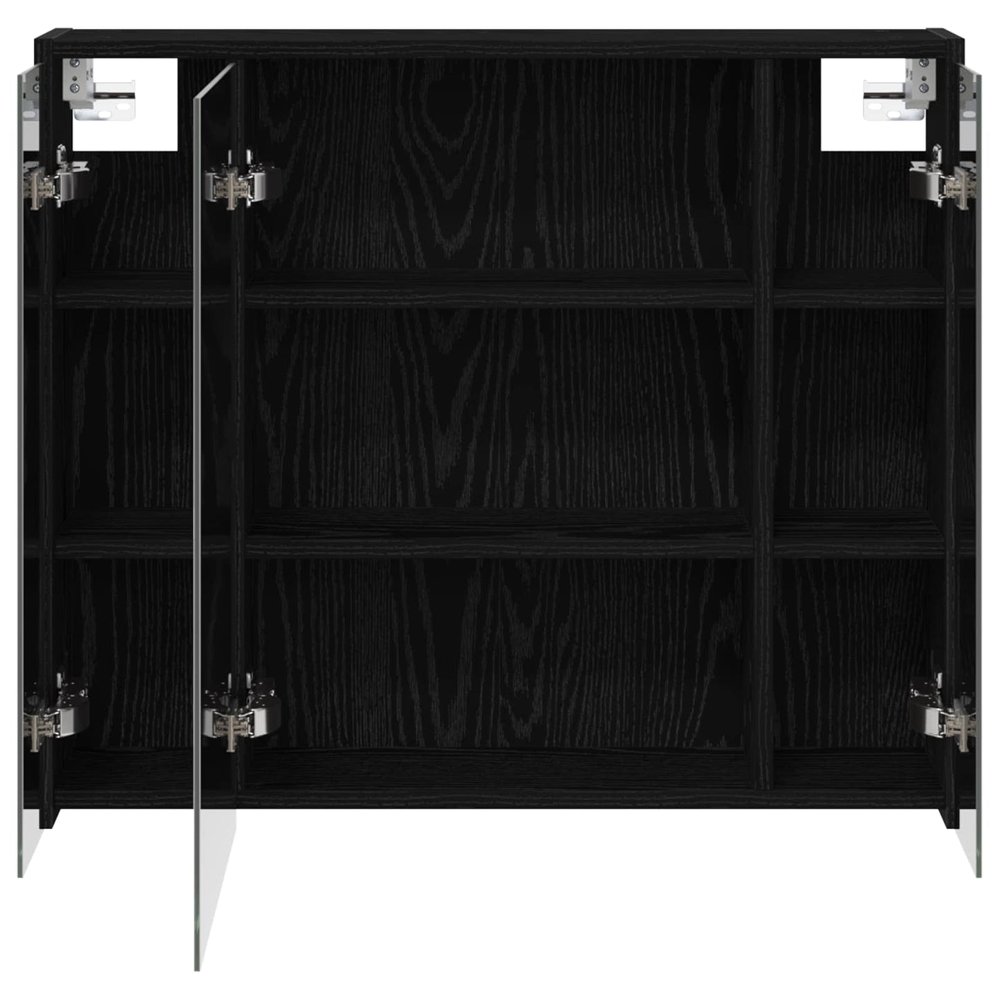 vidaXL Bathroom Mirror Cabinet Black Oak 73.5 x 16 x 62.5 cm