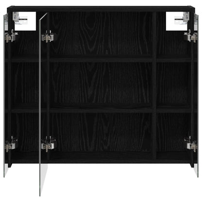 vidaXL Bathroom Mirror Cabinet Black Oak 73.5 x 16 x 62.5 cm