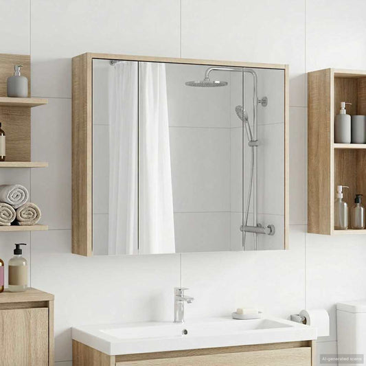 vidaXL Bathroom Mirror Cabinet Sonoma Oak 73.5 x 16 x 62.5 cm