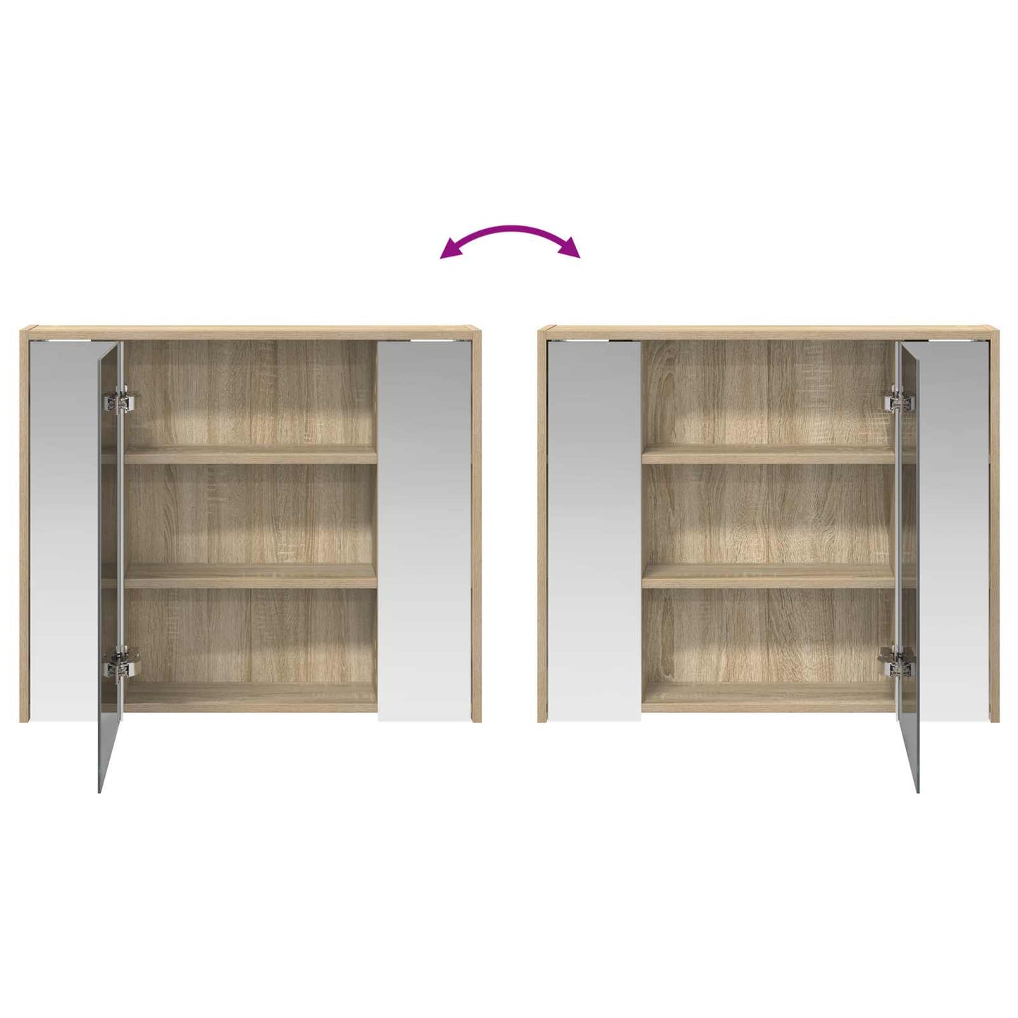 vidaXL Bathroom Mirror Cabinet Sonoma Oak 73.5 x 16 x 62.5 cm