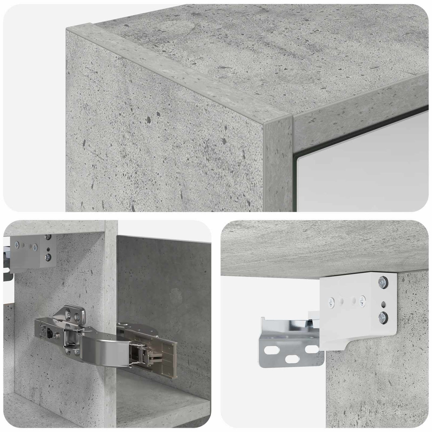 vidaXL Bathroom Mirror Cabinet Concrete Grey 73.5 x 16 x 62.5 cm